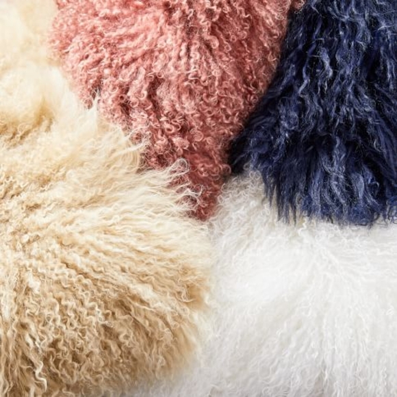 WEST ELM Mongolian lamb pillow cover - Picture 8 of 11